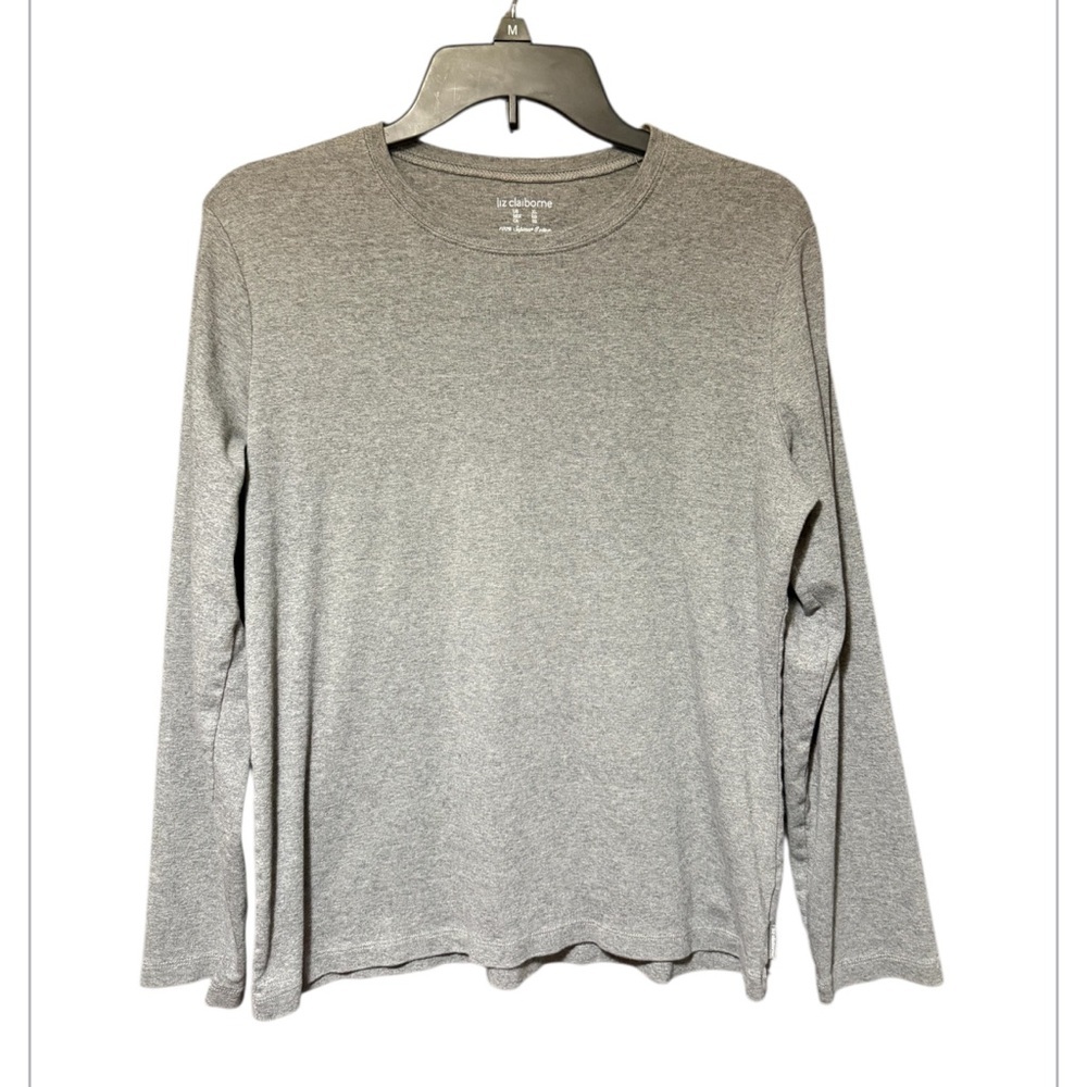 Liz Claiborne Light Gray Long Sleeve Top | Size XL